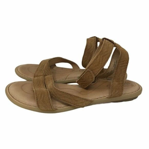 Born August Ankle Strap Flat Sandals Brown 6 - Picture 6 of 10